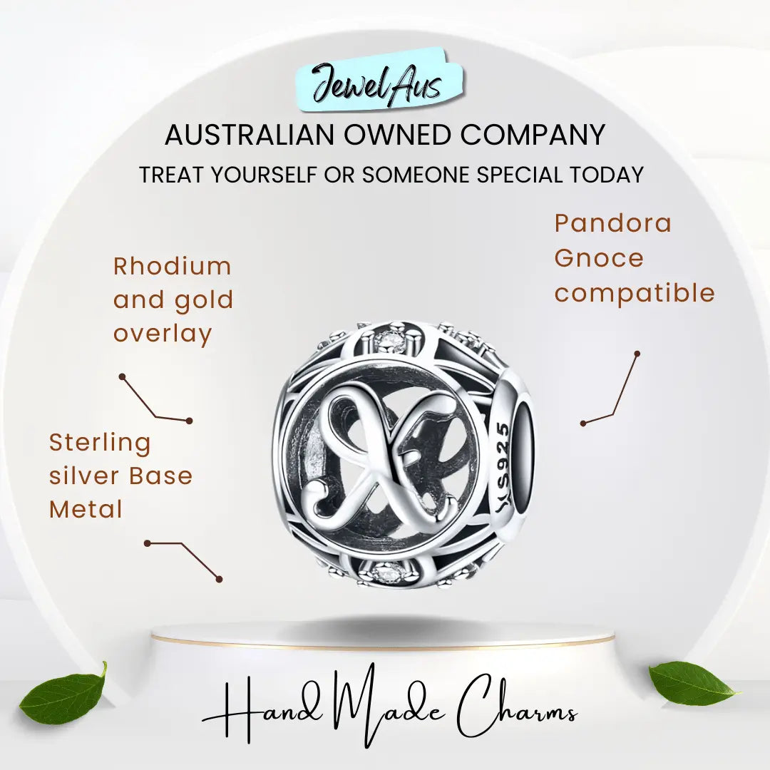 jewelaus CHARMS Silver Letter X Charm
