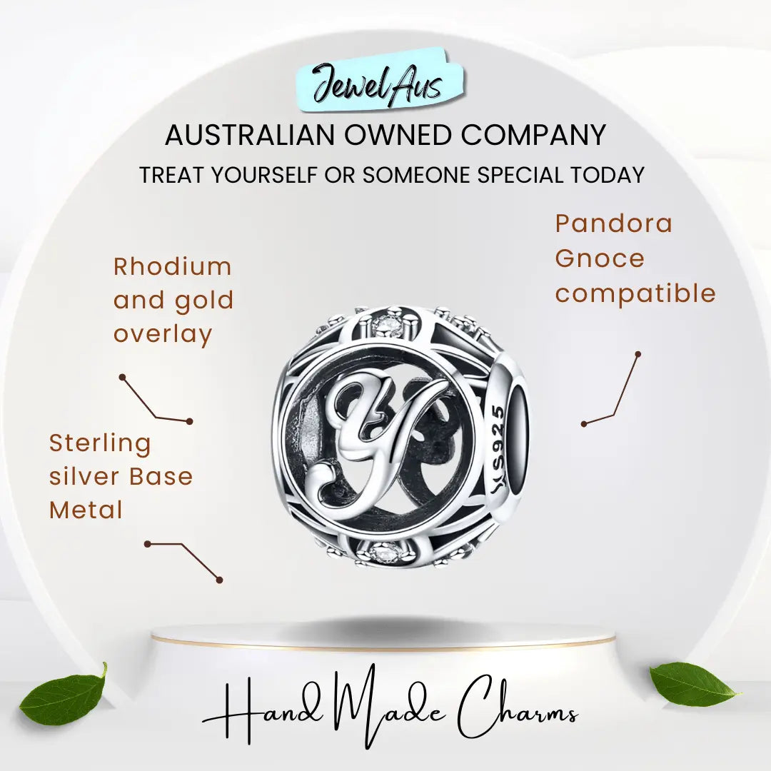 jewelaus CHARMS Silver Letter Y Charm