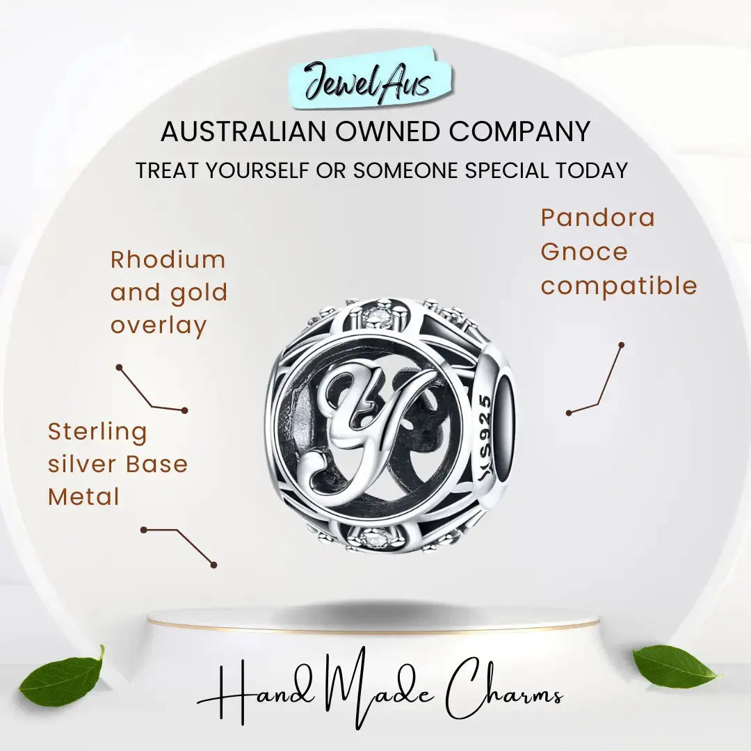 jewelaus CHARMS Silver Letter Y Charm
