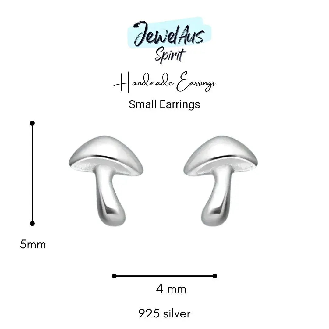 Silver Mushroom Earrings jewelaus