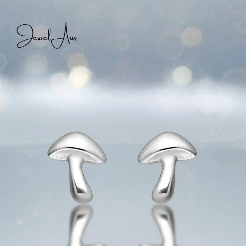 jewelaus Earrings Silver Mushroom Earrings