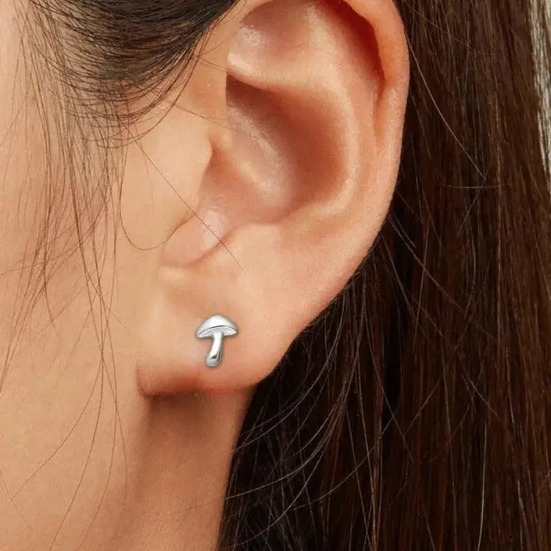 jewelaus Earrings Silver Mushroom Earrings