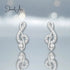 Silver Music Notes Earrings jewelaus
