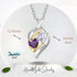 Silver Names Two Heart Shape Birthstones Necklace jewelaus