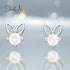 Silver Rabbit Gemed Earrings jewelaus