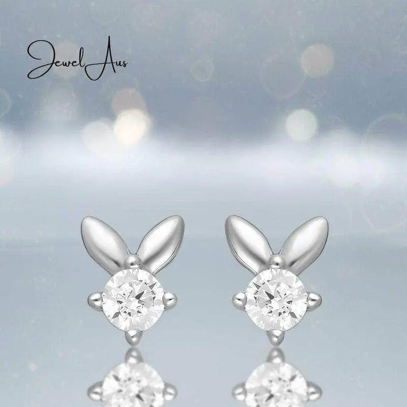 jewelaus Earrings Silver Rabbit Gem Earrings