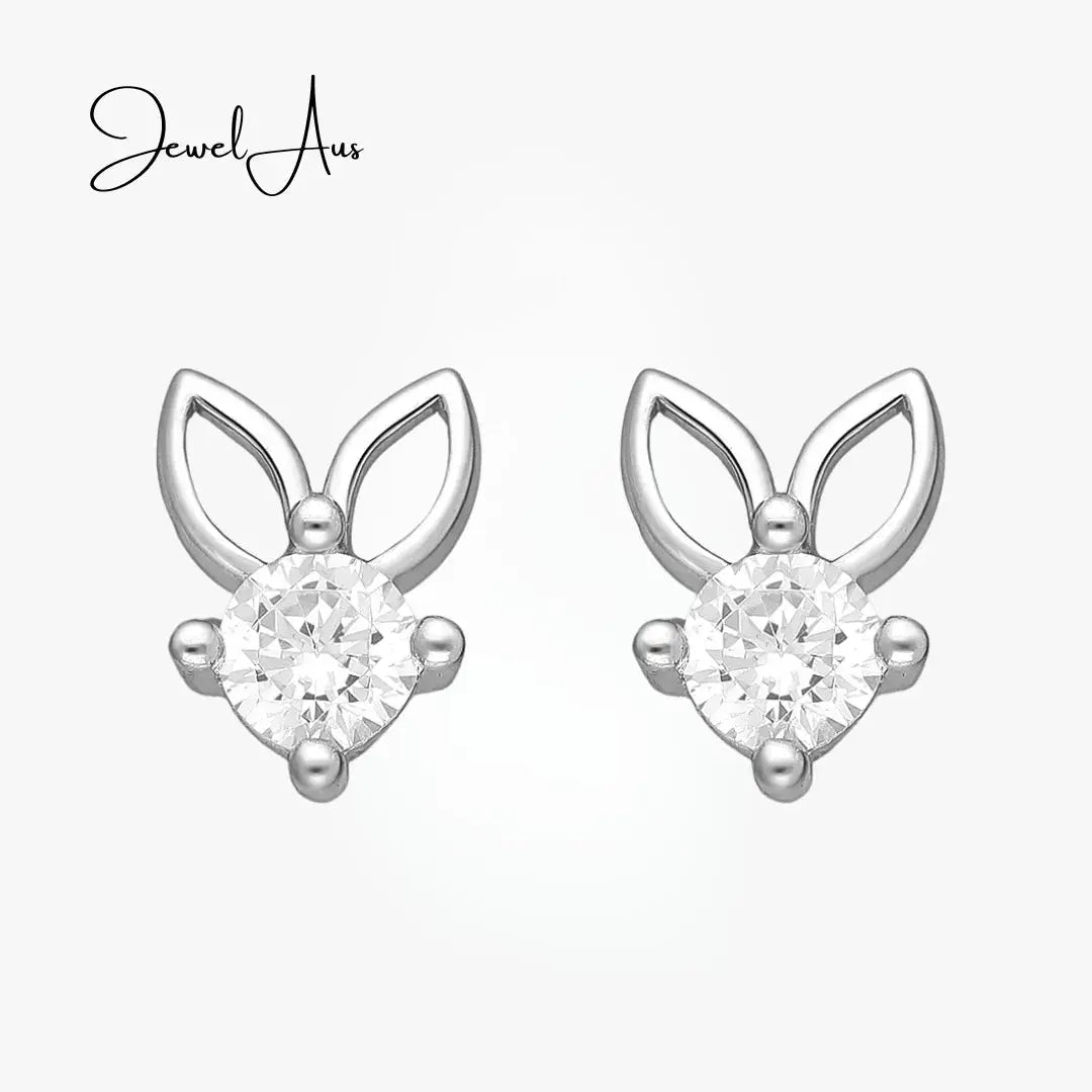 jewelaus Earrings Silver Rabbit Gemed Earrings