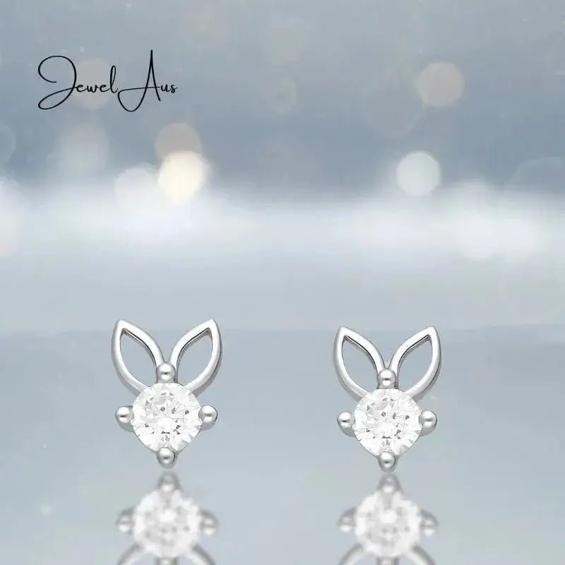 jewelaus Earrings Silver Rabbit Gemed Earrings