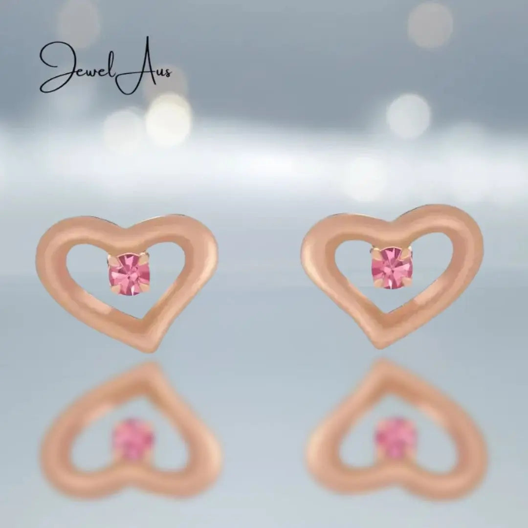 Silver Rose Heart Stud Earring jewelaus