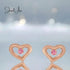 jewelaus Earrings Silver Rose Heart Stud Earring