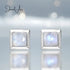 Silver Square Moonstone Earrings jewelaus