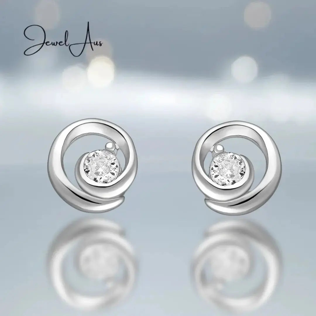 jewelaus Earrings Silver Swirl Earrings