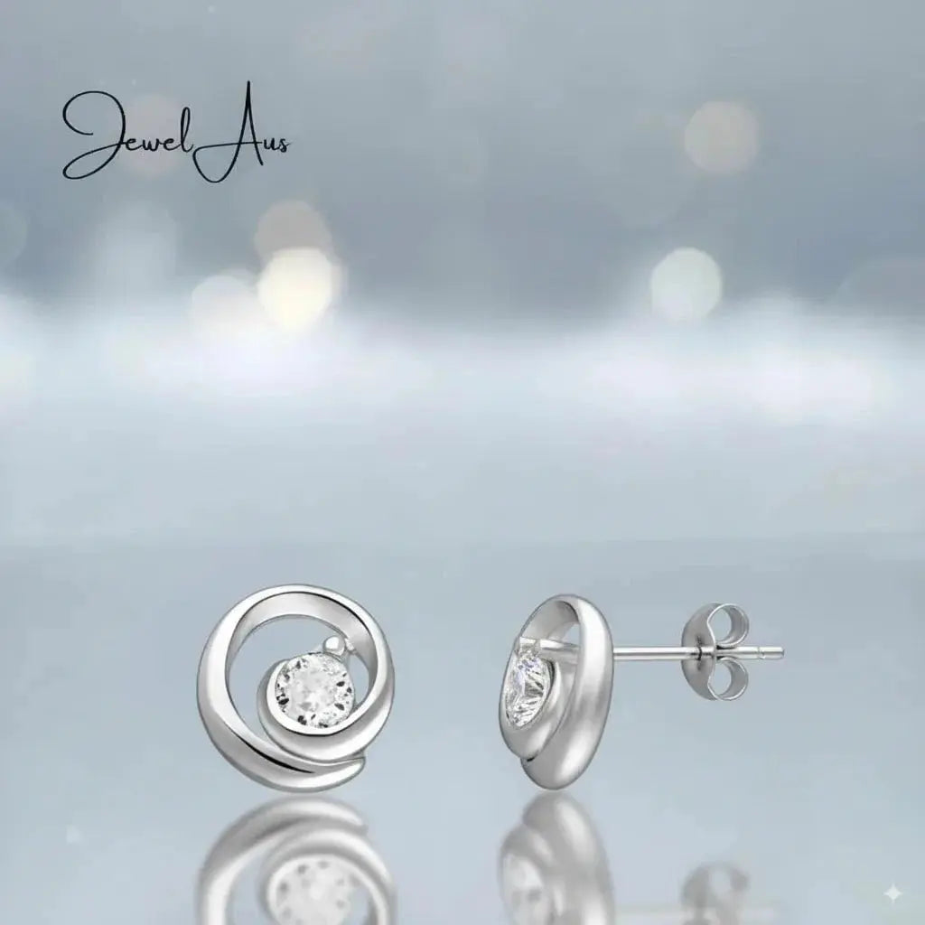 jewelaus Earrings Silver Swirl Earrings