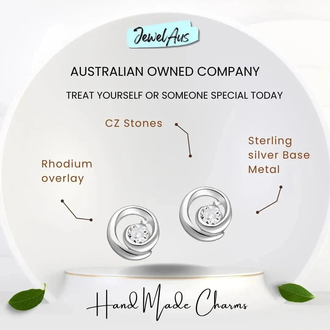 jewelaus Earrings Silver Swirl Earrings