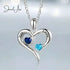 Silver Two Birthstones Heart Necklace jewelaus