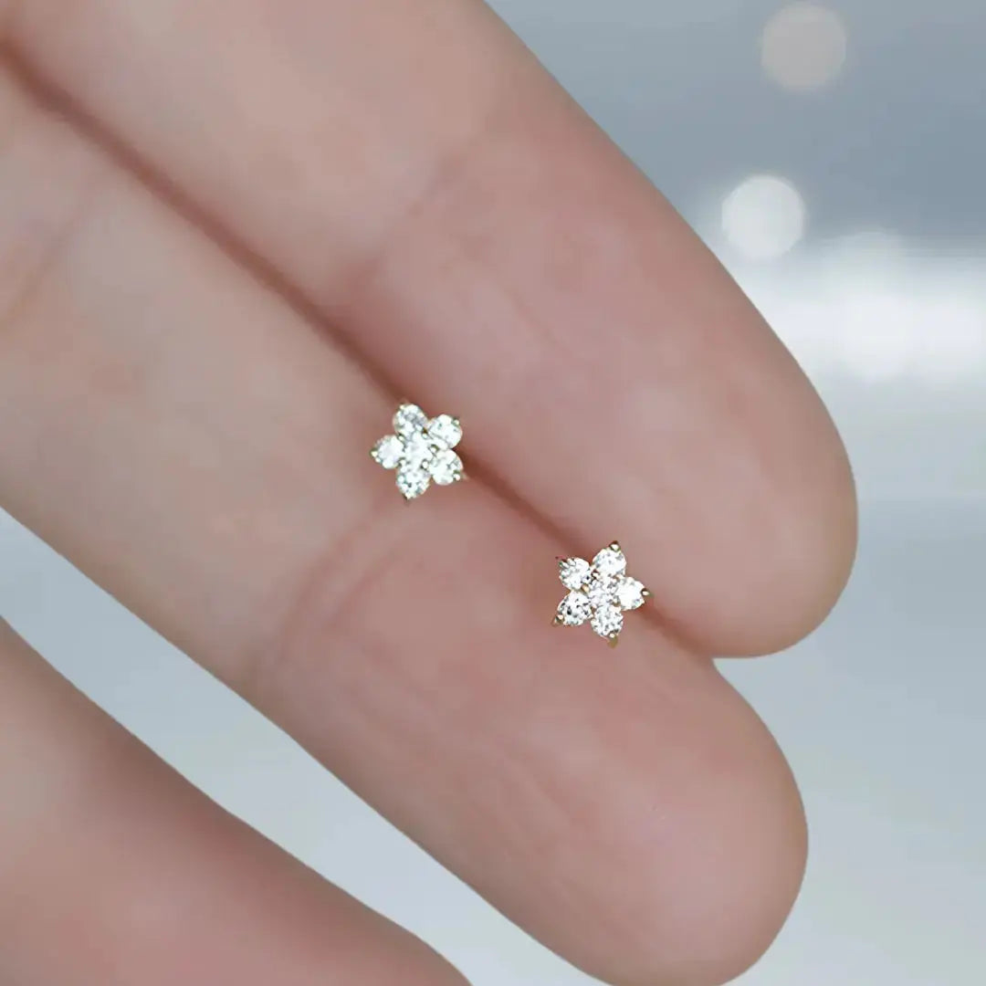 jewelaus Earrings Small Flower Stud Earrings