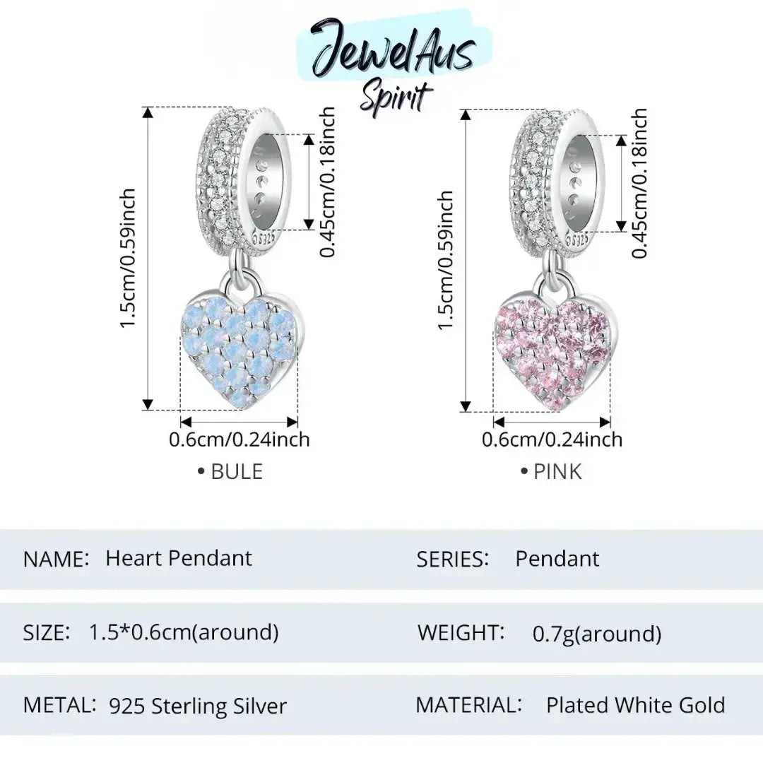 jewelaus CHARMS Pink Heart Pendant Charm
