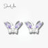 jewelaus Earrings Small Purple Butterfly Earrings