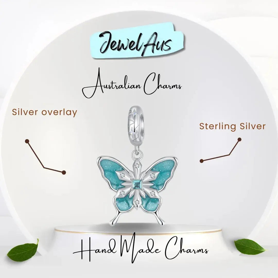 Snowflake Butterfly Charm jewelaus