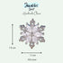 Silver snowflake charm with measurements and 'Jewelfus' branding on a light gray background