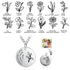 Stainless Steel Personalized Name Birthflower Pendant Necklace with Photo cmoffer