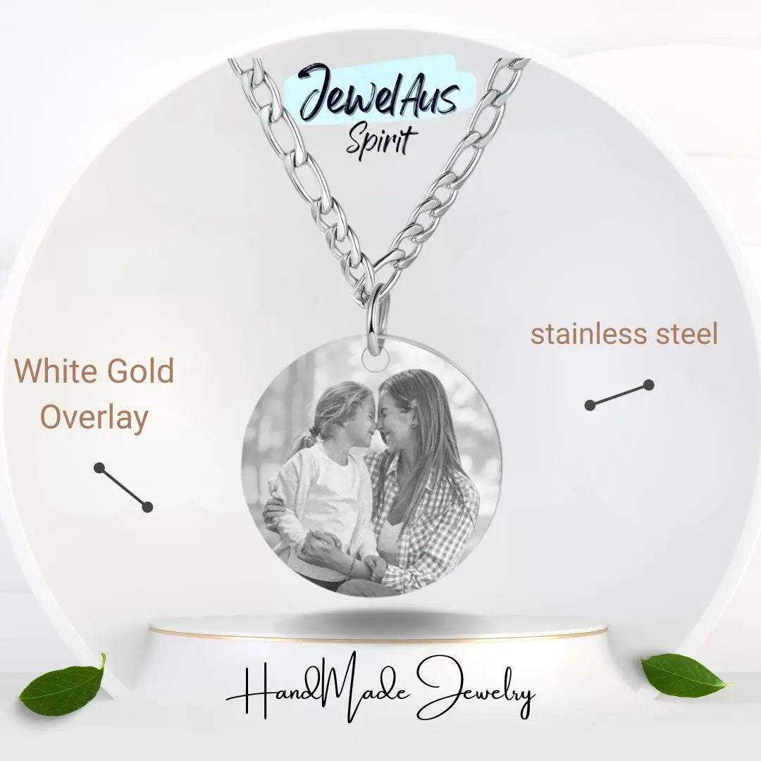 Stainless Steel Personalized Necklace with Photo jewelaus