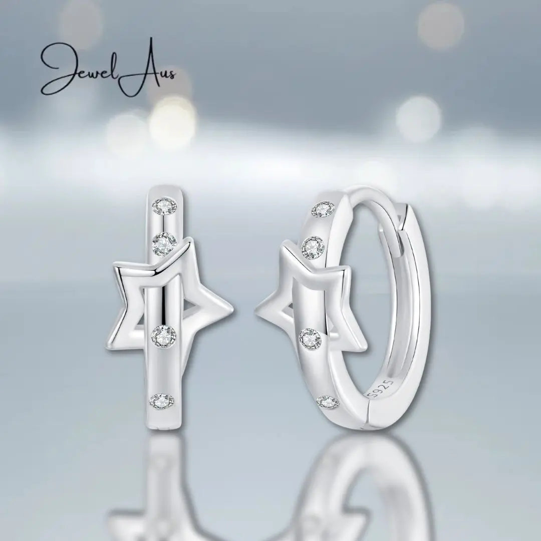 Star Hoop Earrings jewelaus