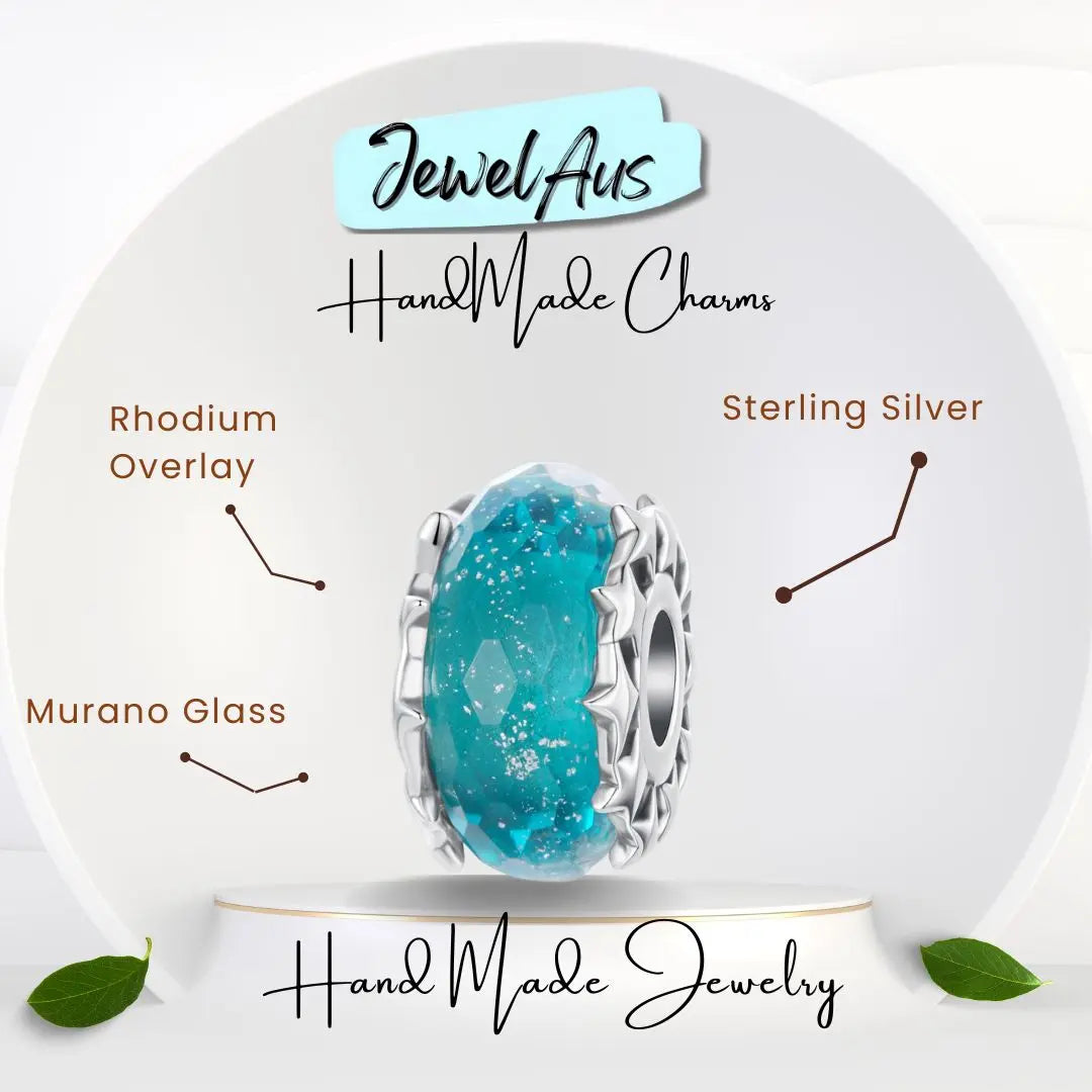 Star Murano Blue Charm jewelaus