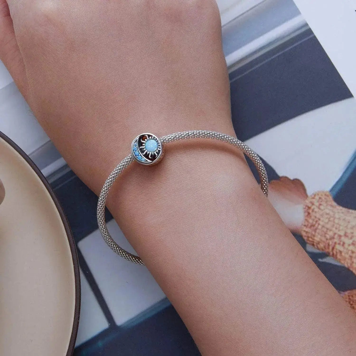 jewelaus CHARMS Star and moon Opal Charm