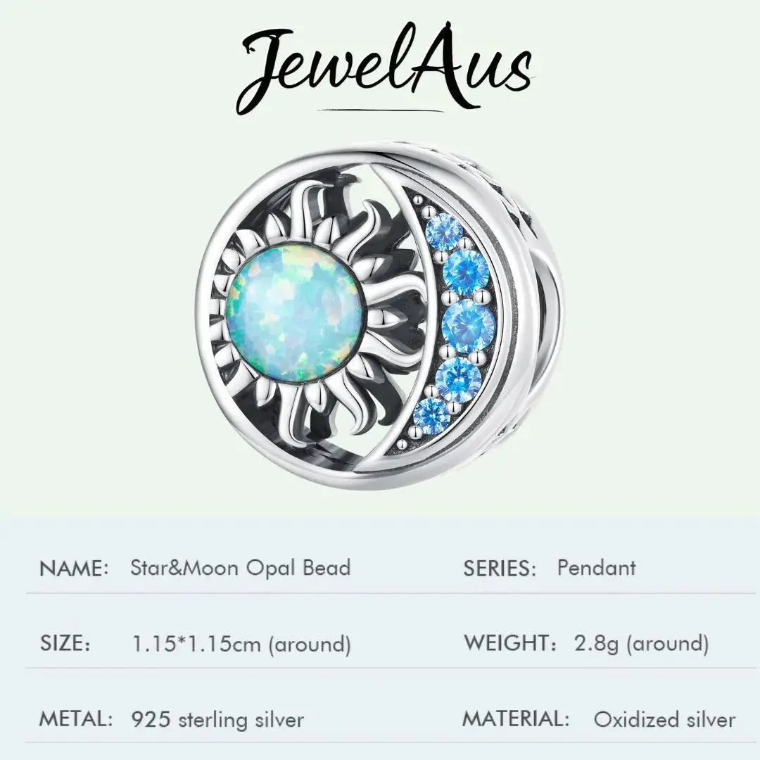 Star and moon Opal Charm jewelaus