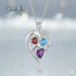 Sterling Silver 3 Birthstone Necklace jewelaus