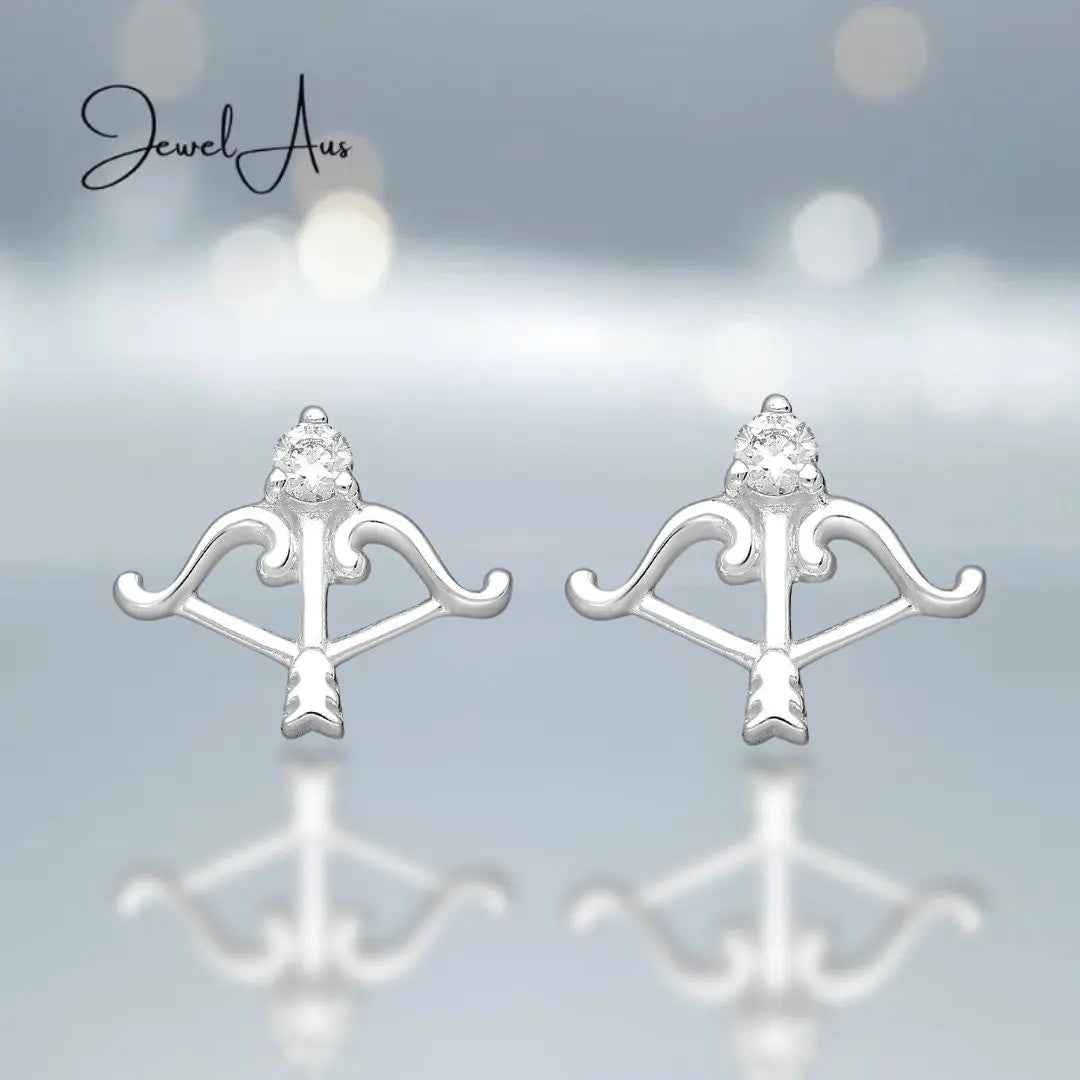 Sterling Silver Arrow and Bow Earrings jewelaus