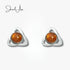 jewelaus Earrings Sterling Silver Baltic Amber Earrings