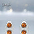 jewelaus Earrings Sterling Silver Baltic Amber Earrings