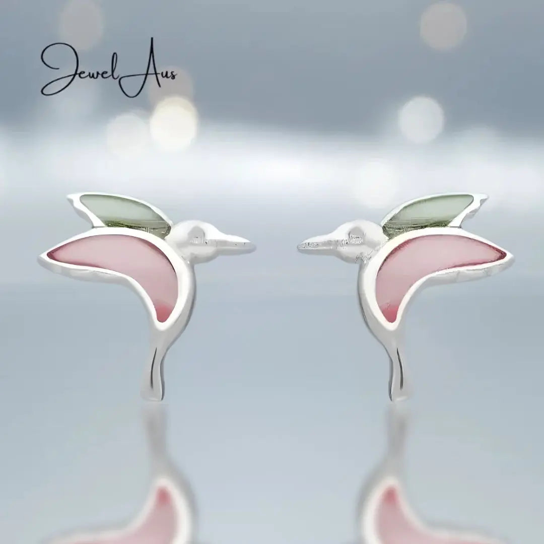 Sterling Silver Bird Shell Earrings jewelaus