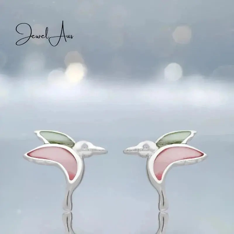jewelaus Earrings Sterling Silver Bird Shell Earrings