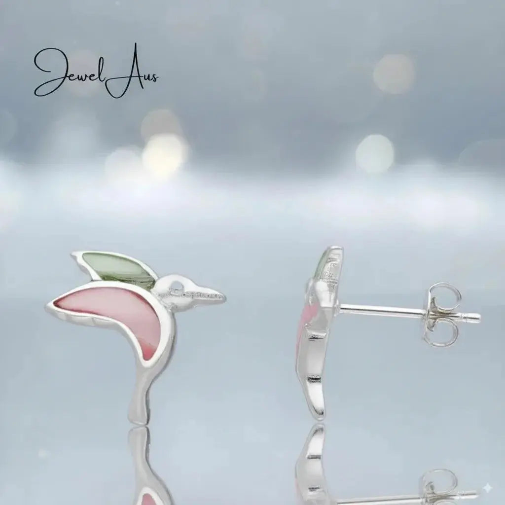 jewelaus Earrings Sterling Silver Bird Shell Earrings