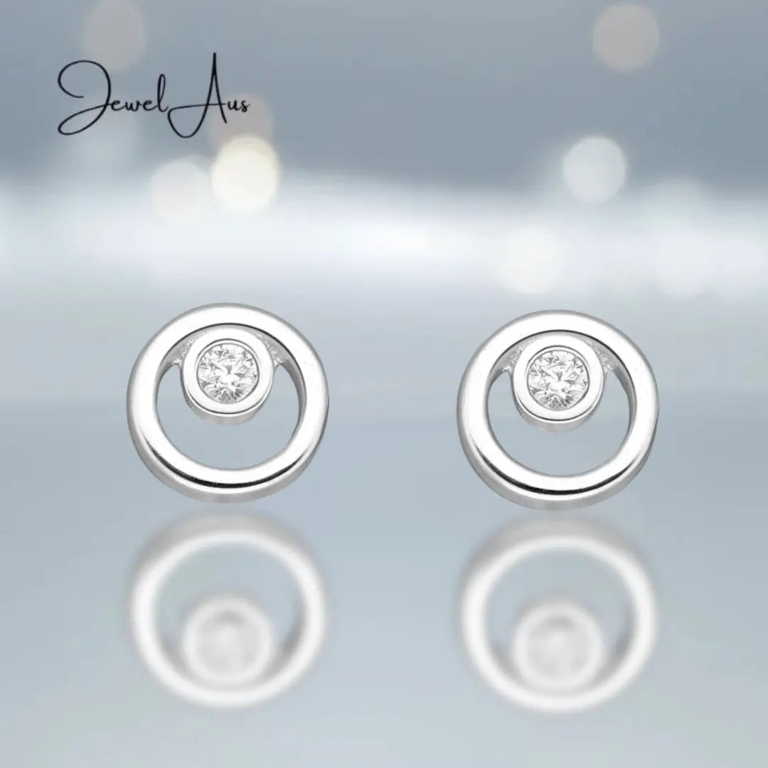 Sterling Silver CZ Simulated Diamond Earrings jewelaus