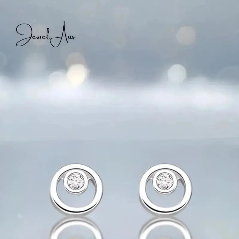 jewelaus Earrings Sterling Silver CZ Simulated Diamond Earrings