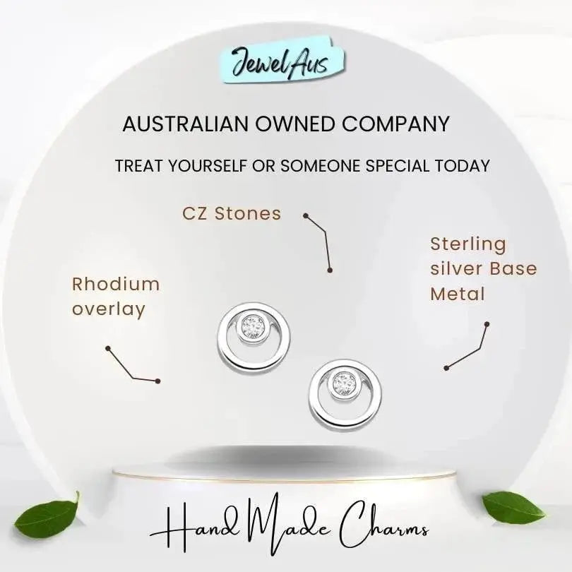 jewelaus Earrings Sterling Silver CZ Simulated Diamond Earrings