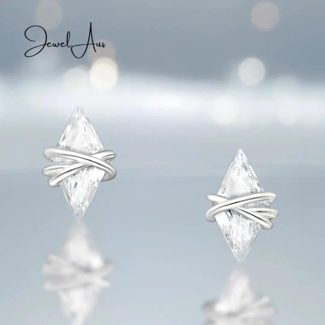 Sterling Silver CZ wrapped Earrings jewelaus