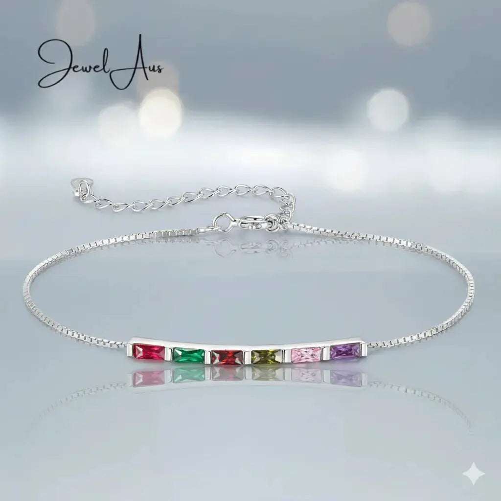 Sterling Silver Custom Birthstone Bracelet jewelaus