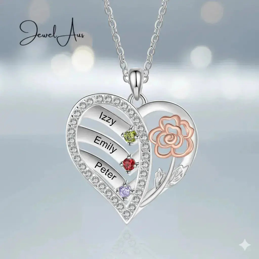 jewelaus Necklace Sterling Silver Custom Birthstone necklace
