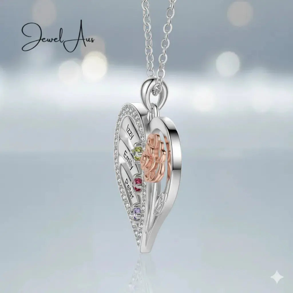 Sterling Silver Custom Birthstone necklace jewelaus