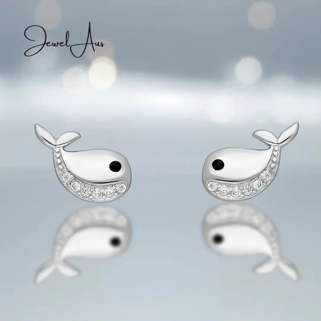 Sterling Silver Dolphin Earrings jewelaus