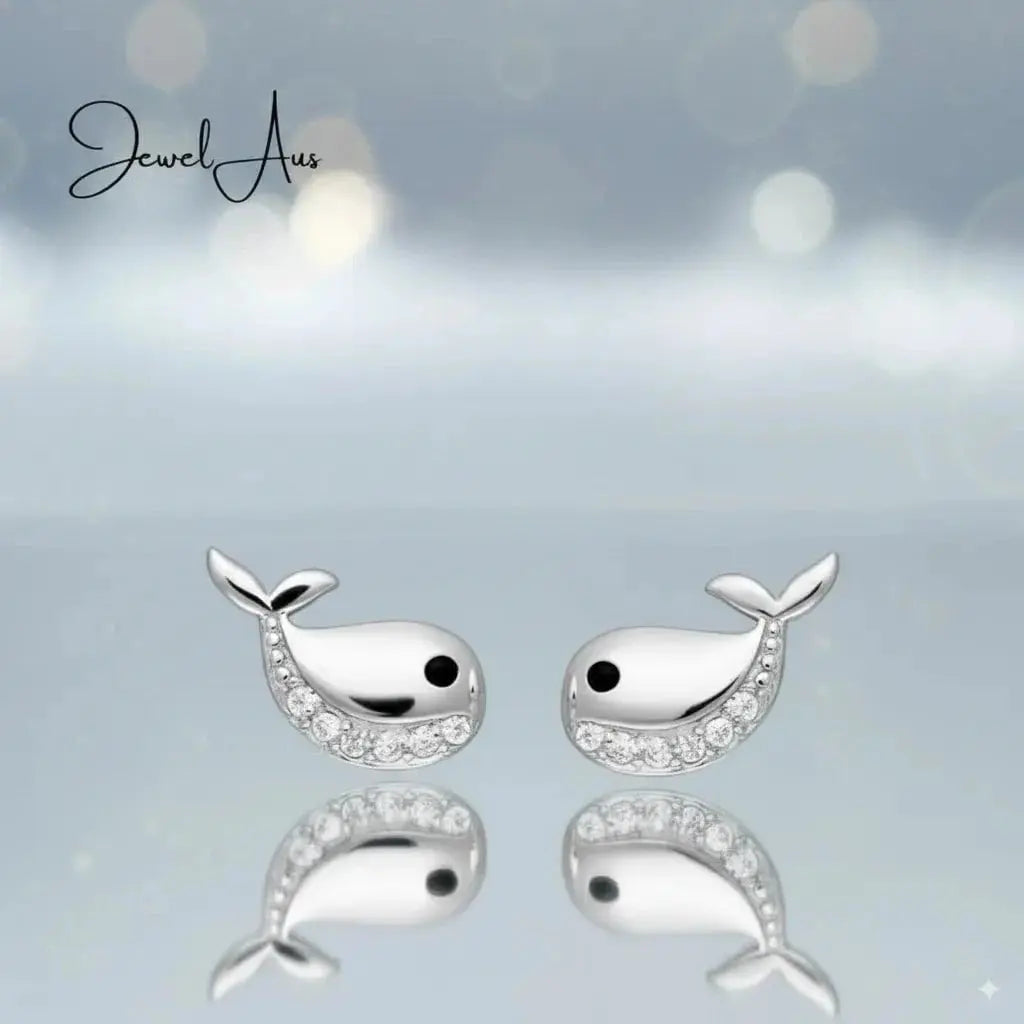 jewelaus Earrings Sterling Silver Dolphin Earrings