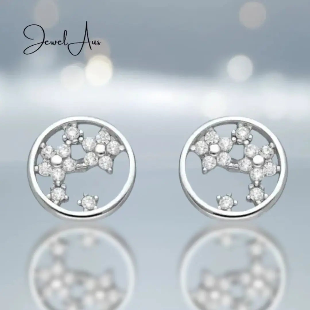 Sterling Silver Flower Earrings jewelaus