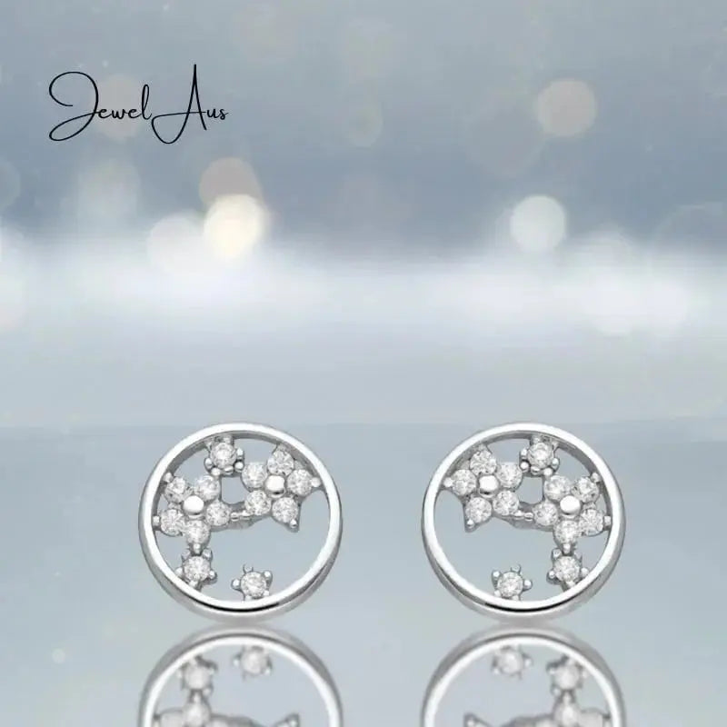 jewelaus Earrings Sterling Silver Flower Earrings
