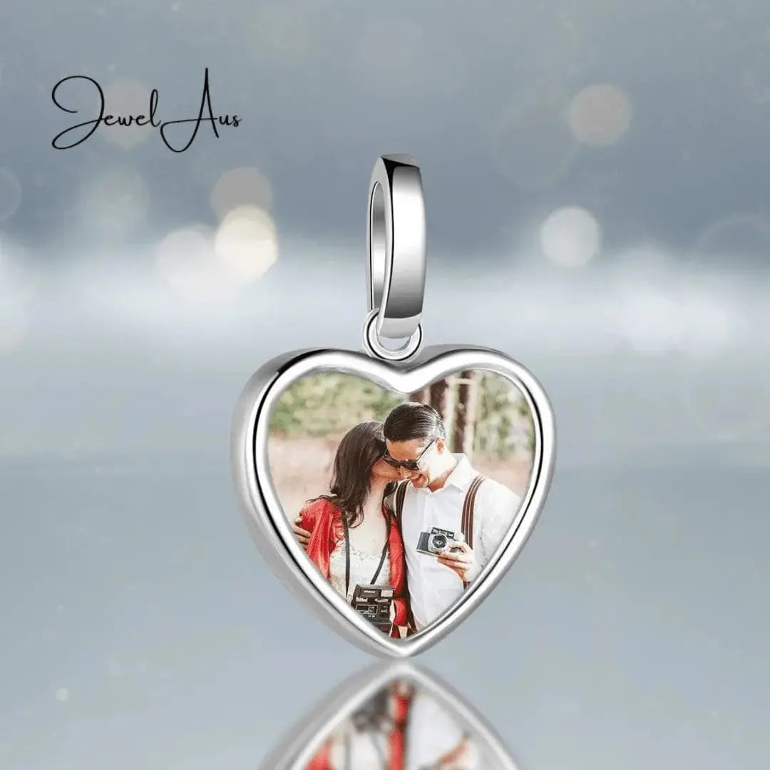 jewelaus CHARMS Sterling Silver Heart Photo Pendant