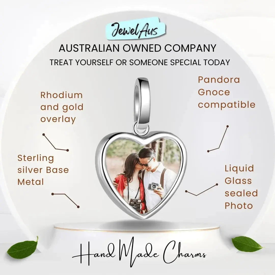 jewelaus CHARMS Sterling Silver Heart Photo Pendant
